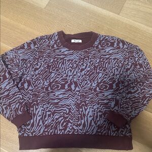 Madewell Striped Burgundy & Purple Knit Pullover